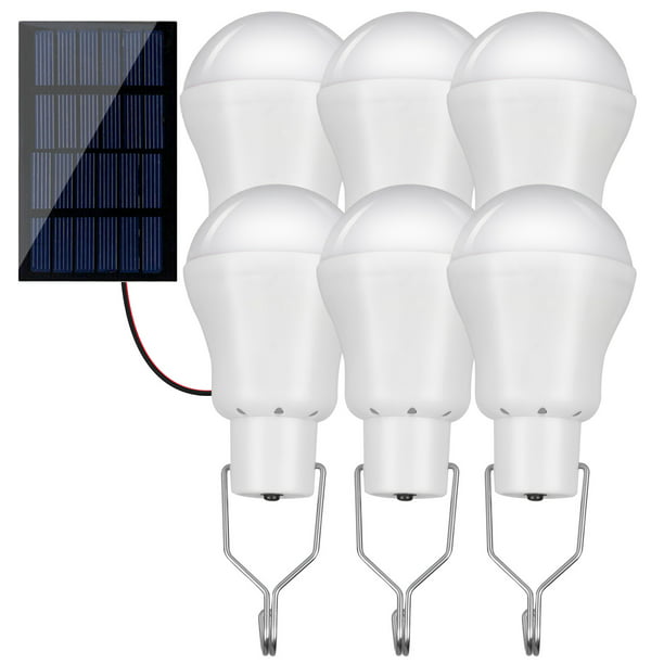 60W Solar Panel Power Camping Light LED Bulb Portable Emergency Lamp USB IP65 
